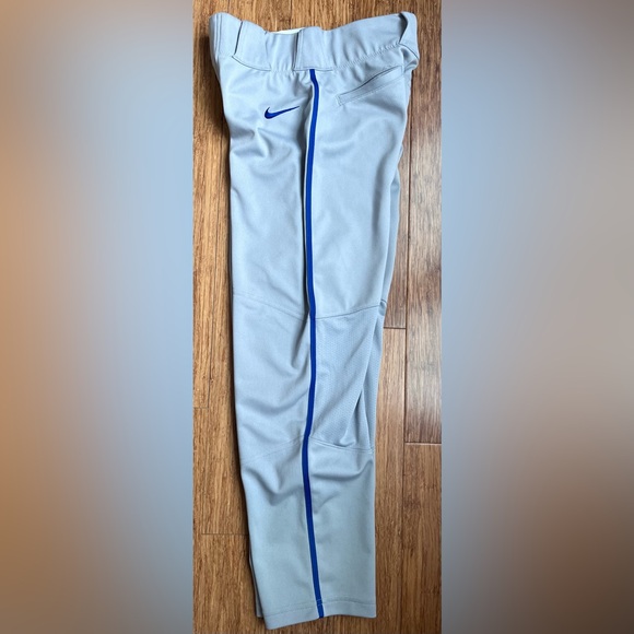 Nike Baseball Pants Youth Large Gray with Royal Stripe 1608 - Picture 5 of 6
